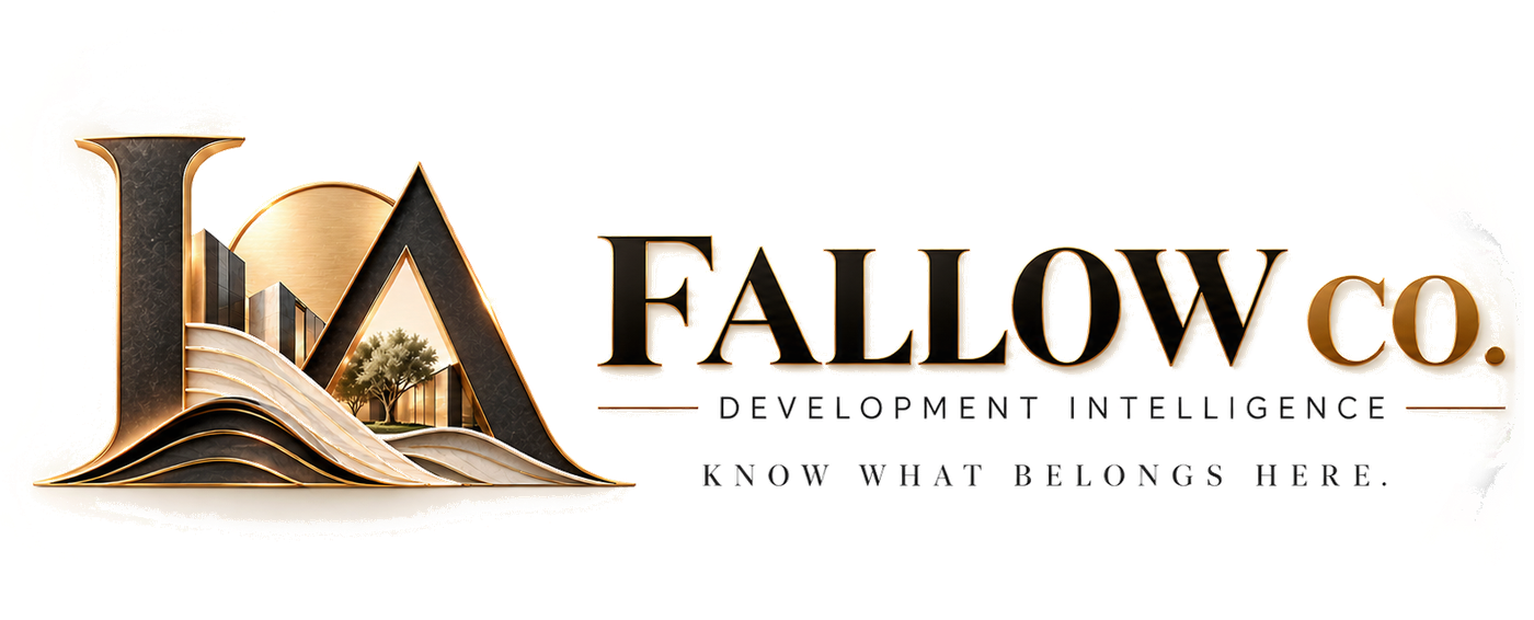L&A Fallow Co. — Development Intelligence · Know what belongs here.